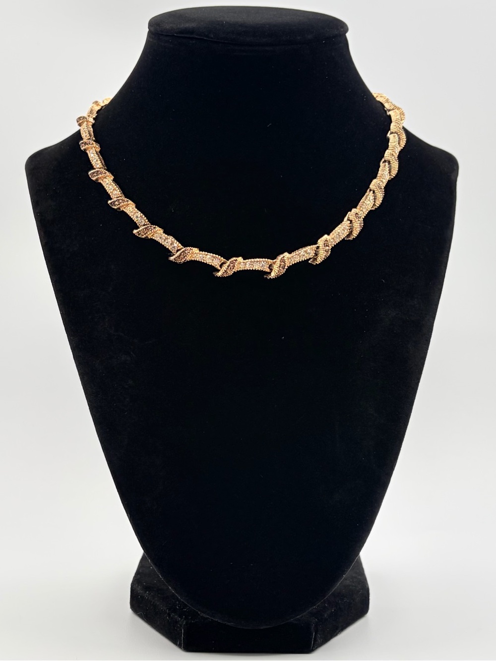 Vintage Avon Gold-Tone Rhinestone Statement Necklace